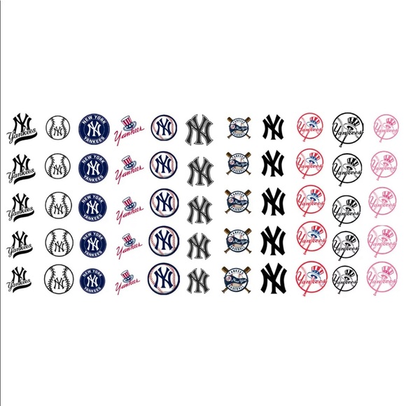 Nail decals 💌BO/GO$6 NY Yankees MLB Nail Decals 🥳HPx2🥳  ⚾️  MLB - Picture 2 of 4